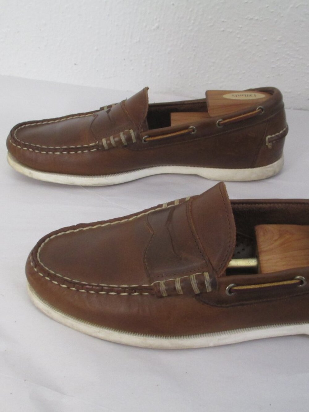 Allen Edmonds Kirkwood Boat Shoes Penny Loafers Brown Leather Slip On Size 9D - Picture 3 of 8